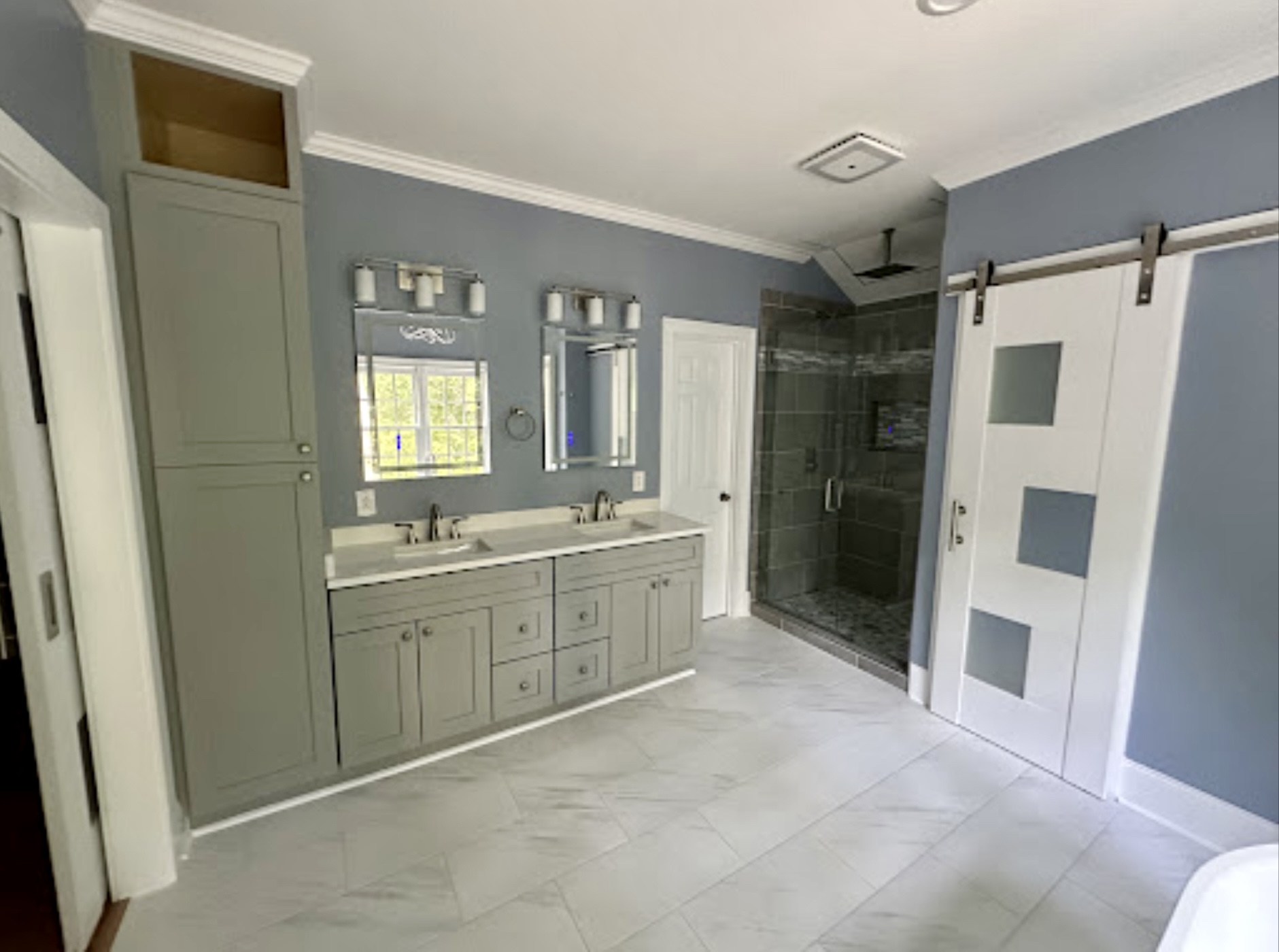 Finished bathroom vanity from a remodeling project