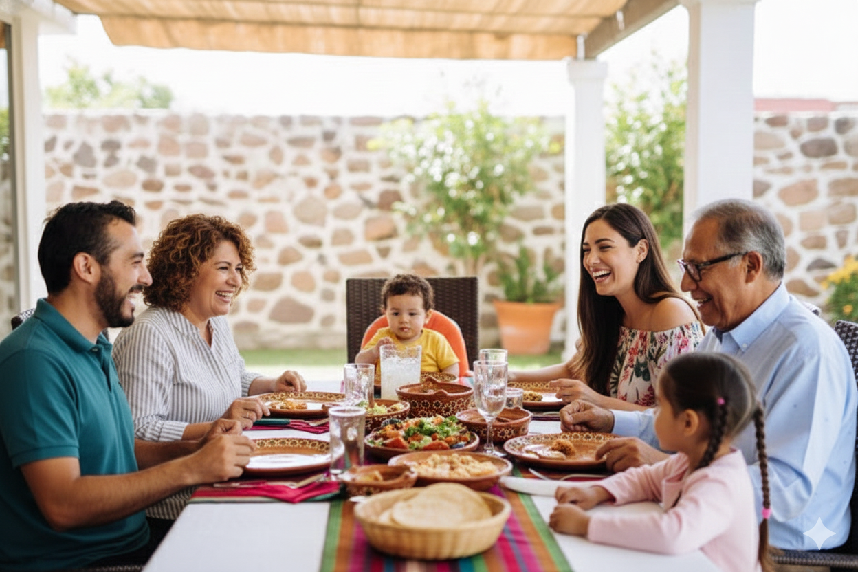 Family enjoying time together at home