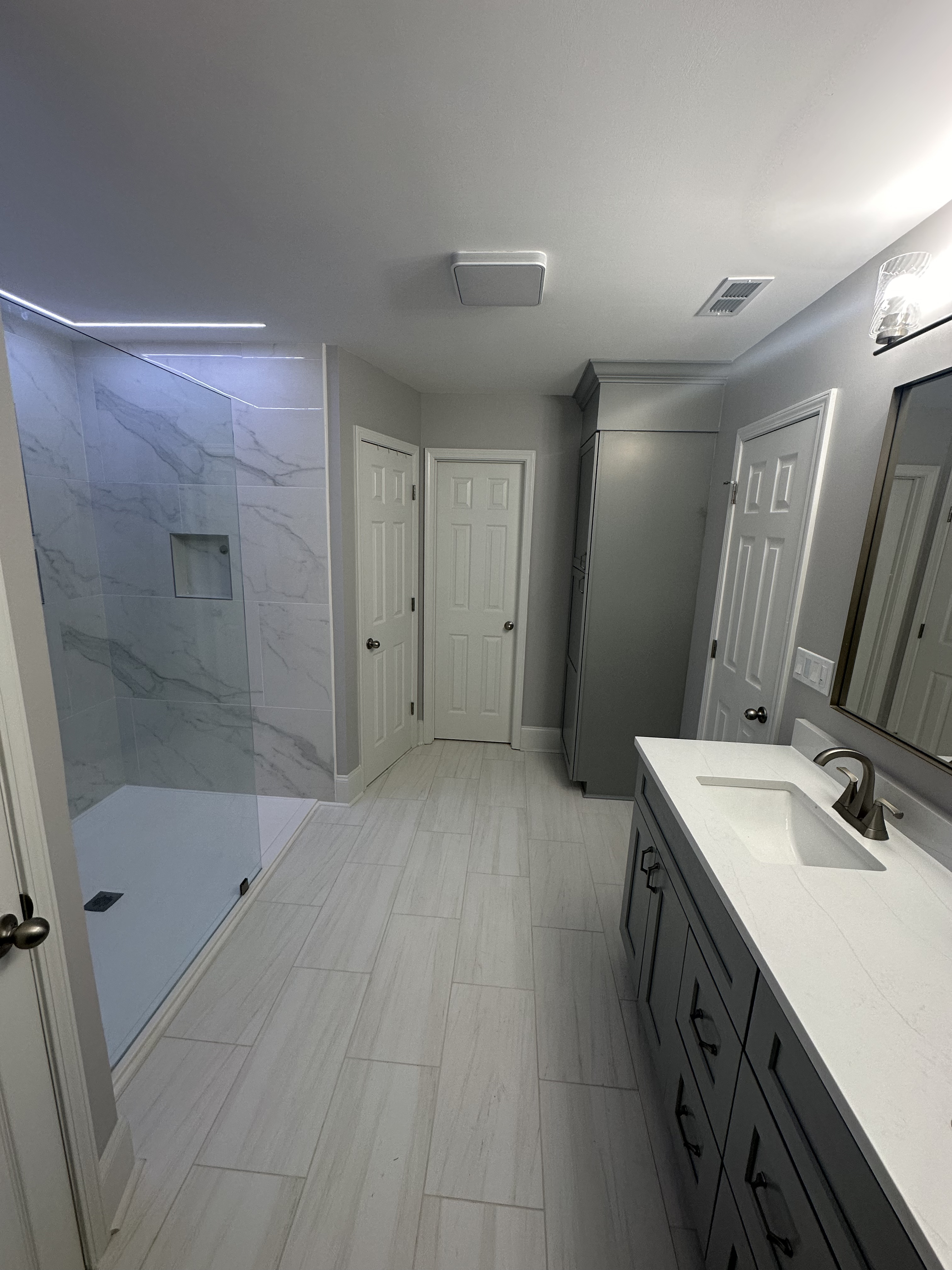 Completed bathroom with thoughtful finishes